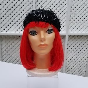 Vintage Black Knit Spangled Beret